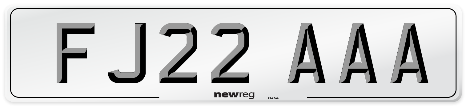 FJ22 AAA Number Plate from New Reg